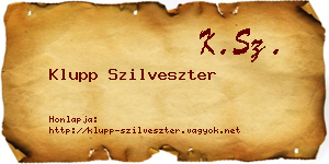 Klupp Szilveszter névjegykártya